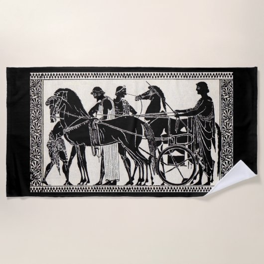 Serviette De Plage Romancient men and horses (Devant)