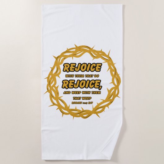 Serviette De Plage Romans 12:15 KJV Bible Écriture Verse Plage Servie (Devant)