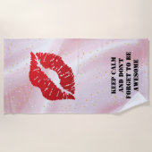 Serviette De Plage Romantic chic luxe red lips (Devant)