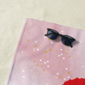 Serviette De Plage Romantic chic luxe red lips (En situation)