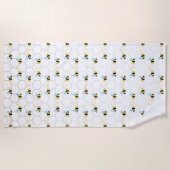 Serviette De Plage Romantic Funny Two Honeybees In Love Design (Devant)