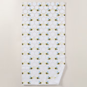 Serviette De Plage Romantic Funny Two Honeybees In Love Design (Devant)