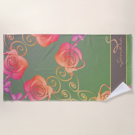 Serviette De Plage Romantic Rose (Devant)