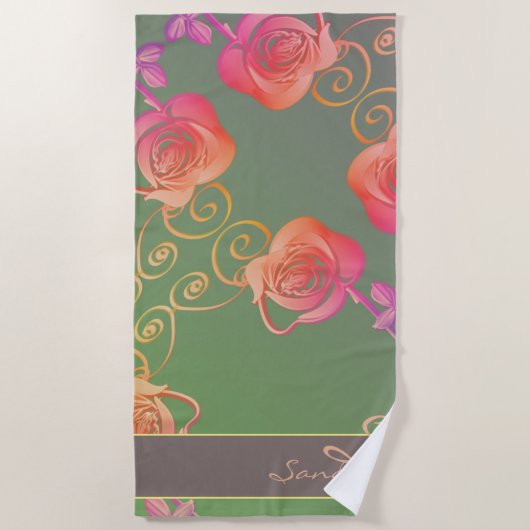 Serviette De Plage Romantic Rose (Devant)
