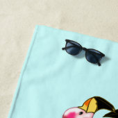 Serviette De Plage Romantique Flamants roses roses Love Dance - Peint (En situation)