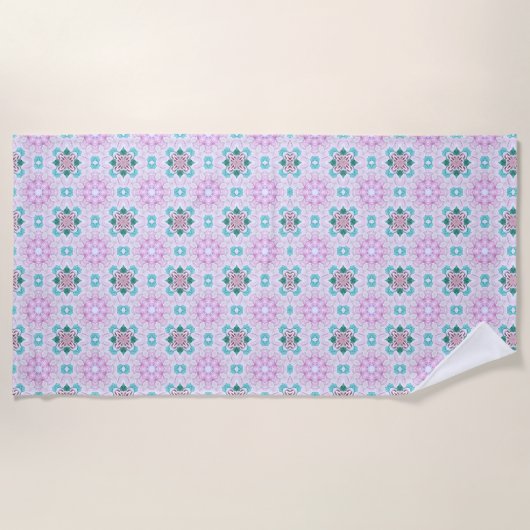 SERVIETTE DE PLAGE ROMANTIQUE FLORAL (Devant)