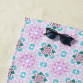 SERVIETTE DE PLAGE ROMANTIQUE FLORAL (En situation)