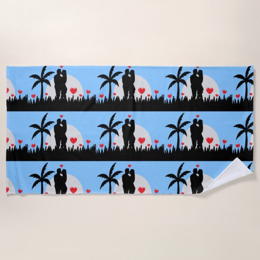 serviette de plage ROMANTIQUE TROPICAL (Devant)