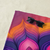 Serviette de plage ronde mandala de coucher de sol (En situation)