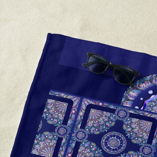 Serviette De Plage Rosace bleue (En situation)