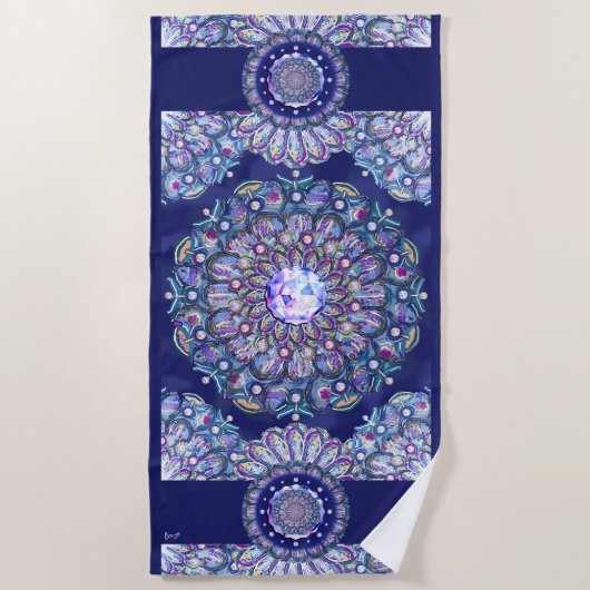 Serviette De Plage Rosace bleue (Devant)