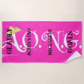 Serviette de plage rose A.O.N.G (Devant)