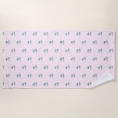 Serviette de plage rose avec chien animal de compa (Devant)