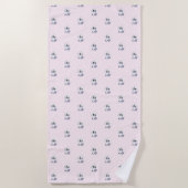 Serviette de plage rose avec chien animal de compa (Devant)