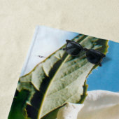 Serviette De Plage Rose blanche sous ciel bleu (En situation)