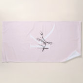 Serviette De Plage Rose Blush moderne Nom du monogramme personnalisé  (Devant)