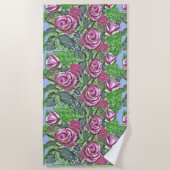 Serviette de plage Rose Bush rose lavande (Devant)