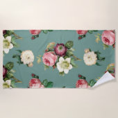 Serviette De Plage Rose classique et Jade (Devant)