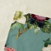 Serviette De Plage Rose classique et Jade (En situation)