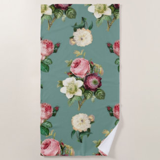 Serviette De Plage Rose classique et Jade