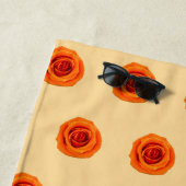 Serviette De Plage Rose couleur orange Fleur Motif sans couture sur (En situation)