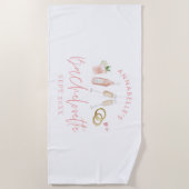 Serviette De Plage Rose décontractée moderne boissons week-end d'ente (Devant)