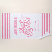 Serviette De Plage Rose Dernier Bain de Célibataire (Devant)