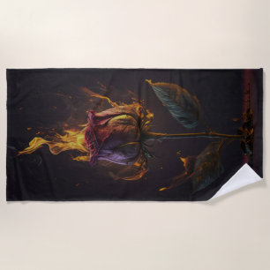 Serviette De Plage rose en feu