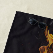 Serviette De Plage rose en feu (En situation)