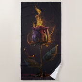 Serviette De Plage rose en feu (Devant)