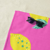 Serviette De Plage Rose et citron (En situation)