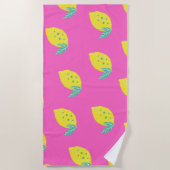 Serviette De Plage Rose et citron (Devant)