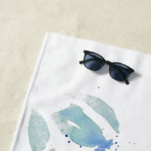 Serviette de plage rose et papillon (En situation)