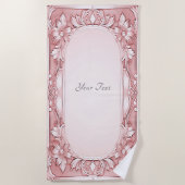 Serviette de plage rose Floral (Devant)