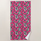 Serviette De Plage Rose Floral Paisley Design Motif (Devant)