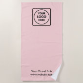 Serviette De Plage Rose flou moderne | Logo professionnel personnalis (Devant)