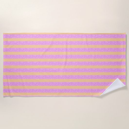 Serviette De Plage Rose Géométrique  (Devant)