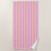 Serviette De Plage Rose Géométrique  (Devant)