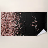 Serviette De Plage Rose Gold Blush Pink Parties scintillant Glam Nom  (Devant)