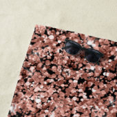 Serviette De Plage Rose Gold Blush Pink Parties scintillant Glam Nom  (En situation)