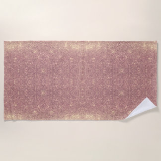 Serviette De Plage Rose Gold Galaxy Faux Space Sparkings