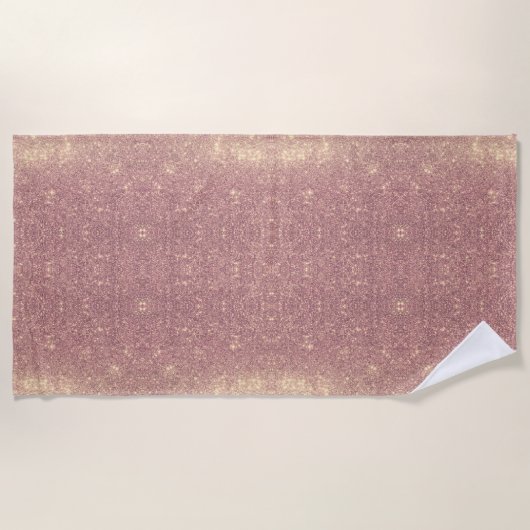 Serviette De Plage Rose Gold Galaxy Faux Space Sparkings (Devant)
