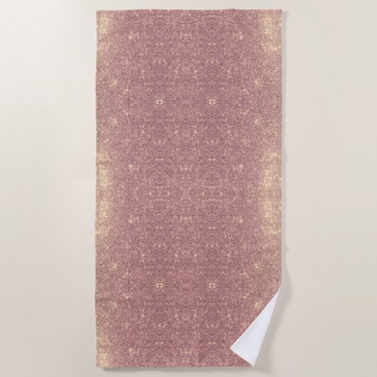 Serviette De Plage Rose Gold Galaxy Faux Space Sparkings (Devant)