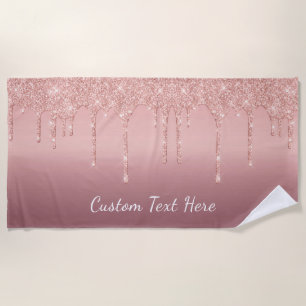 Serviette de plage rose Gold Parties scintillant a