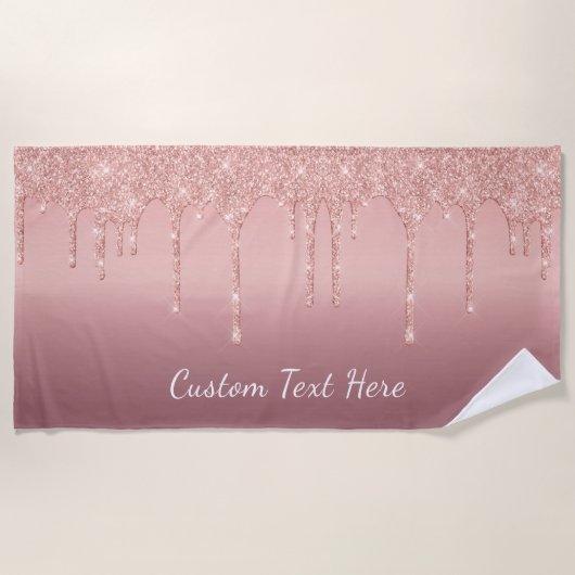 Serviette de plage rose Gold Parties scintillant a (Devant)