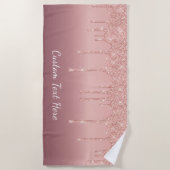 Serviette de plage rose Gold Parties scintillant a (Devant)