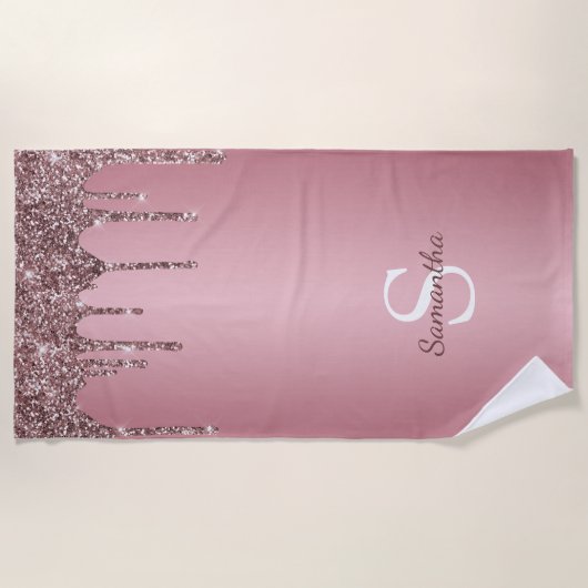 Serviette De Plage Rose Gold Rose Parties scintillant Drives Sparkle (Devant)