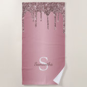 Serviette De Plage Rose Gold Rose Parties scintillant Drives Sparkle (Devant)