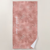 Serviette De Plage Rose Gold Zebra Print (Devant)
