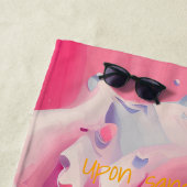 Serviette De Plage Rose gras en fleurs poème Bohemian Artsy (En situation)